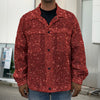 Burgundy (NOT Real) Glitter Print Men's Shirt Jacket