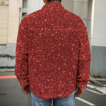 Burgundy (NOT Real) Glitter Print Men's Shirt Jacket