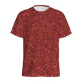 Burgundy (NOT Real) Glitter Print Men's Athletic T-Shirt