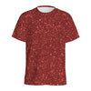 Burgundy (NOT Real) Glitter Print Men's Sports T-Shirt