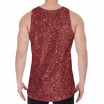 Burgundy (NOT Real) Glitter Print Men's Velvet Tank Top