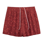 Burgundy (NOT Real) Glitter Print Mesh Shorts