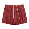 Burgundy (NOT Real) Glitter Print Mesh Shorts