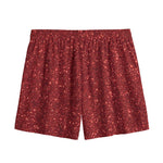 Burgundy (NOT Real) Glitter Print Mesh Shorts