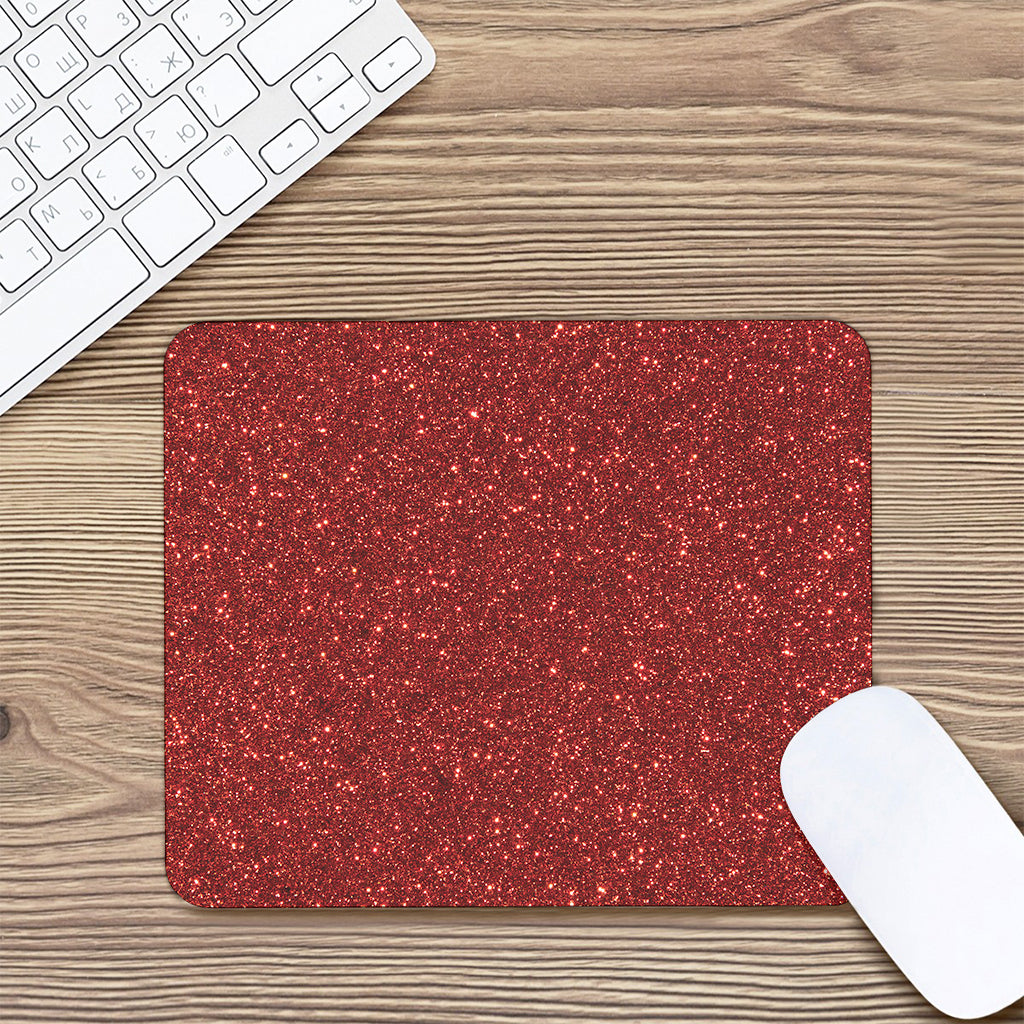 Burgundy (NOT Real) Glitter Print Mouse Pad