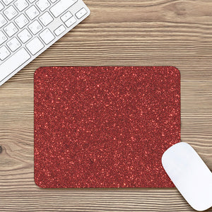 Burgundy (NOT Real) Glitter Print Mouse Pad