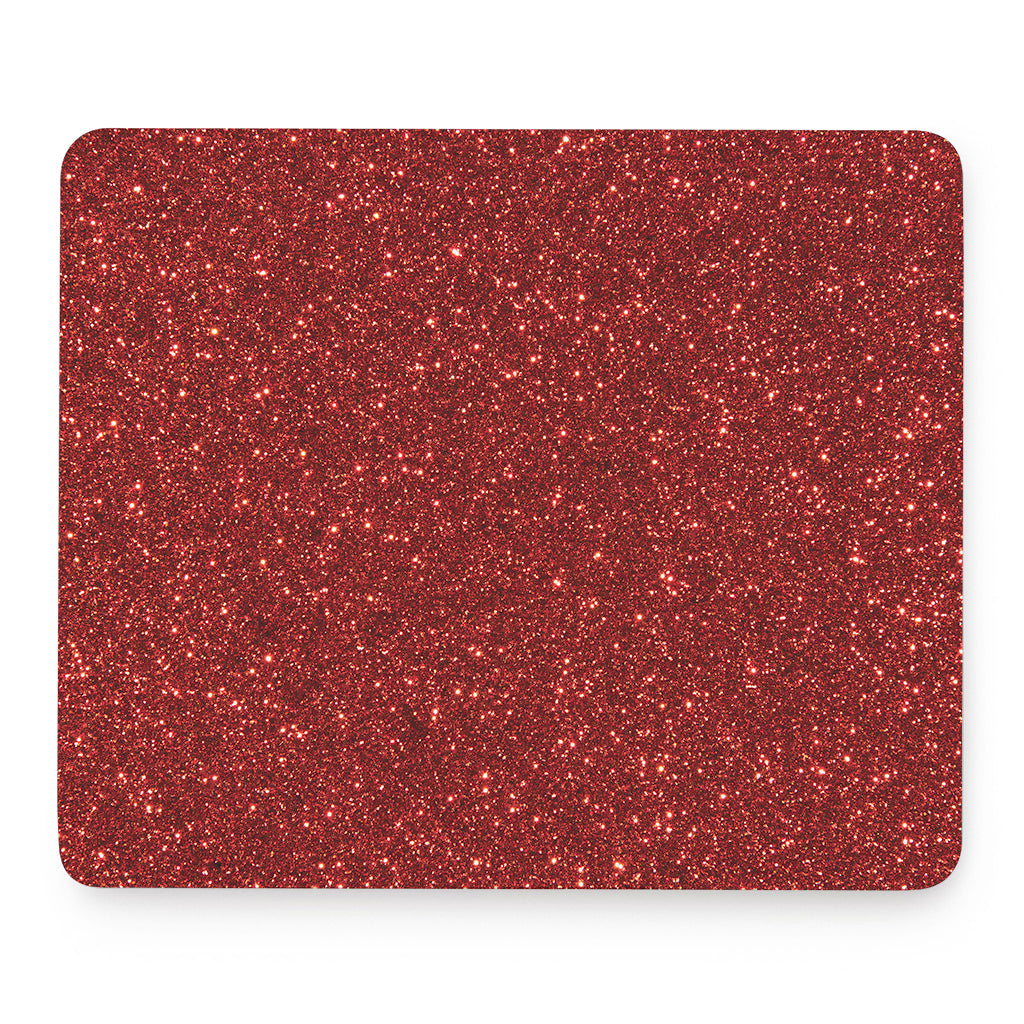 Burgundy (NOT Real) Glitter Print Mouse Pad