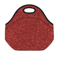 Burgundy (NOT Real) Glitter Print Neoprene Lunch Bag