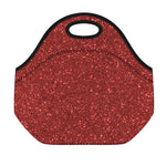 Burgundy (NOT Real) Glitter Print Neoprene Lunch Bag