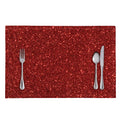 Burgundy (NOT Real) Glitter Print Placemat