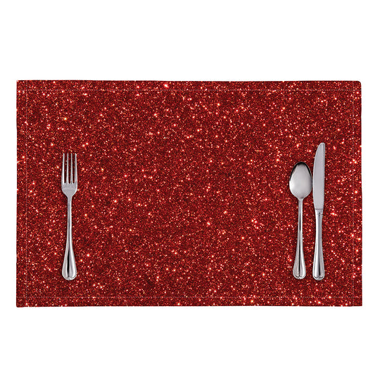 Burgundy (NOT Real) Glitter Print Placemat