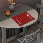 Burgundy (NOT Real) Glitter Print Placemat
