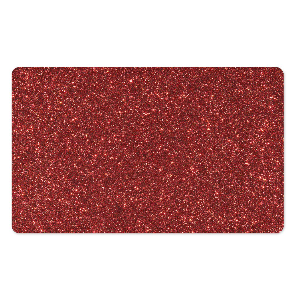 Burgundy (NOT Real) Glitter Print Polyester Doormat