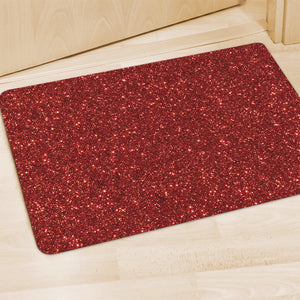 Burgundy (NOT Real) Glitter Print Polyester Doormat