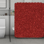 Burgundy (NOT Real) Glitter Print Polyester Shower Curtain