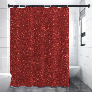 Burgundy (NOT Real) Glitter Print Premium Shower Curtain