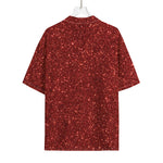 Burgundy (NOT Real) Glitter Print Rayon Hawaiian Shirt