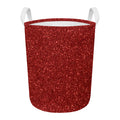 Burgundy (NOT Real) Glitter Print Round Laundry Basket