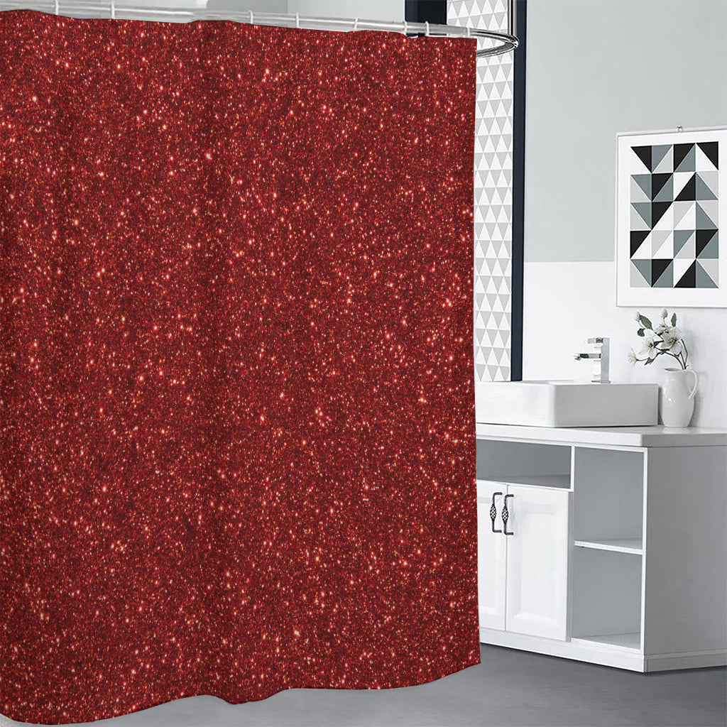 Burgundy (NOT Real) Glitter Print Shower Curtain