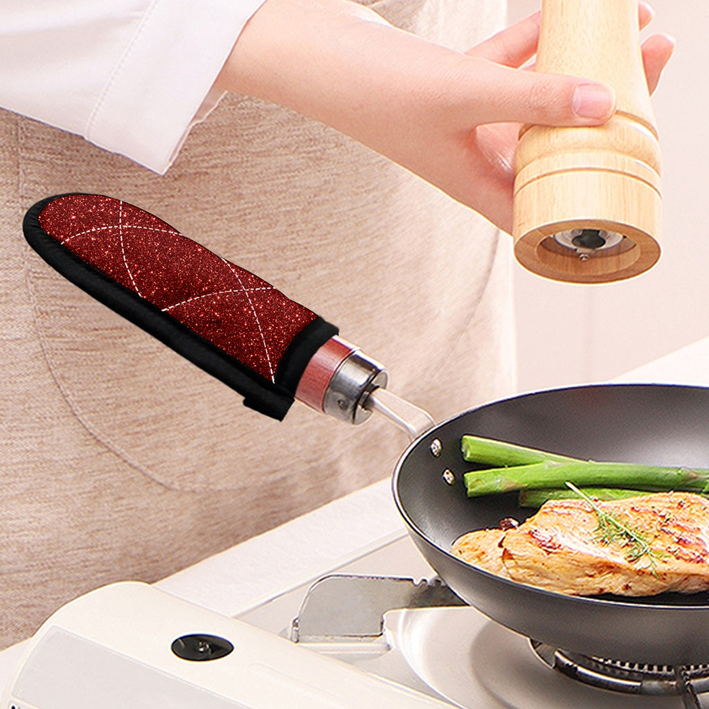 Burgundy (NOT Real) Glitter Print Skillet Handle Cover