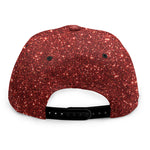 Burgundy (NOT Real) Glitter Print Snapback Cap