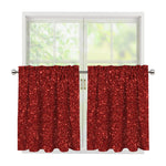 Burgundy (NOT Real) Glitter Print Tier Curtains