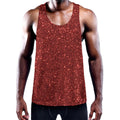 Burgundy (NOT Real) Glitter Print Men's Workout Tank Top