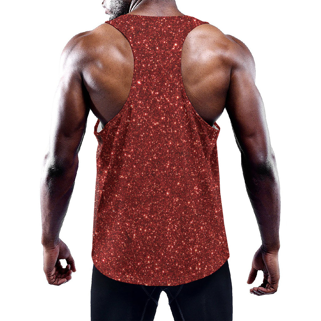 Burgundy (NOT Real) Glitter Print Training Tank Top