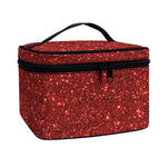 Burgundy (NOT Real) Glitter Print Travel Makeup Bag
