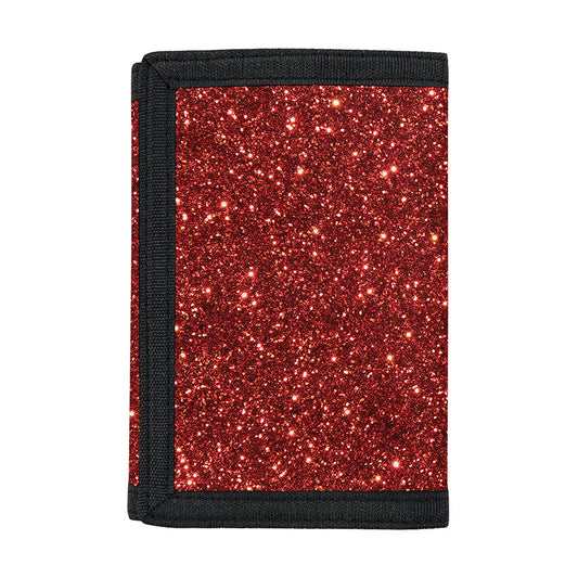 Burgundy (NOT Real) Glitter Print Trifold Wallet
