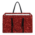Burgundy (NOT Real) Glitter Print Utility Tote Bag