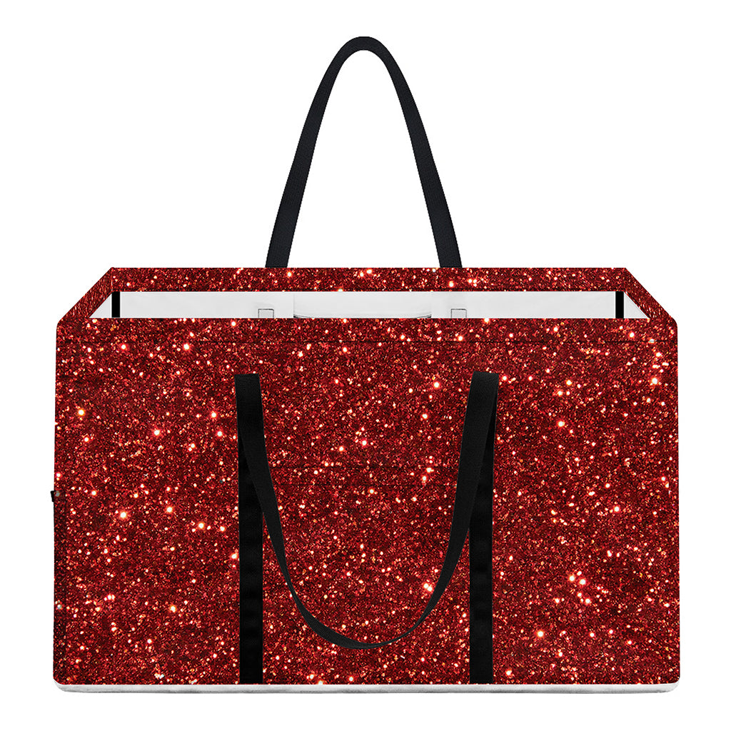 Burgundy (NOT Real) Glitter Print Utility Tote Bag