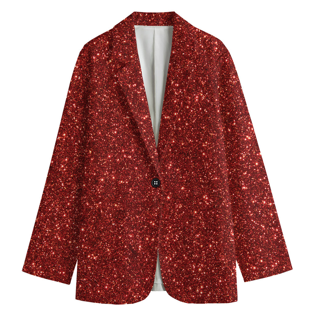 Burgundy (NOT Real) Glitter Print Women's Blazer