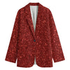 Burgundy (NOT Real) Glitter Print Women's Blazer