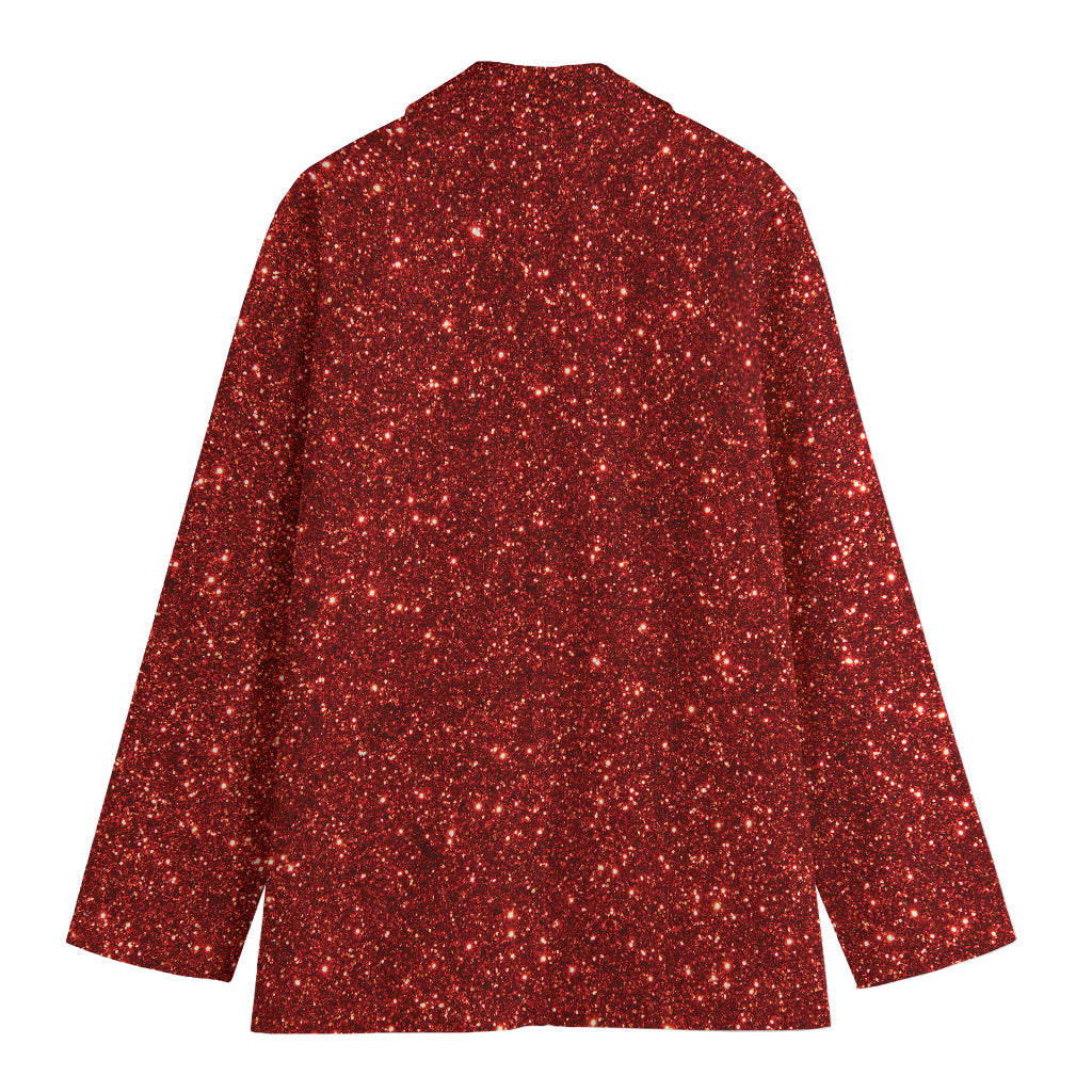 Burgundy (NOT Real) Glitter Print Women's Blazer