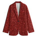 Burgundy (NOT Real) Glitter Print Women's Cotton Blazer