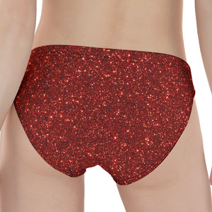 Burgundy (NOT Real) Glitter Print Women's Panties