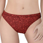 Burgundy (NOT Real) Glitter Print Women's Thong