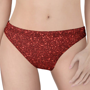 Burgundy (NOT Real) Glitter Print Women's Thong