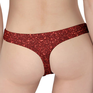 Burgundy (NOT Real) Glitter Print Women's Thong