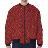 Burgundy (NOT Real) Glitter Print Zip Sleeve Bomber Jacket