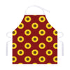 Burgundy Sunflower Pattern Print Adjustable Apron