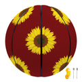 Burgundy Sunflower Pattern Print Basketball