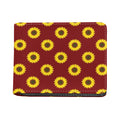 Burgundy Sunflower Pattern Print Bifold Wallet