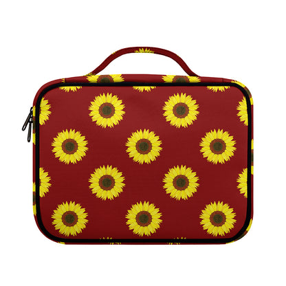 Burgundy Sunflower Pattern Print Briefcase Bible Bag
