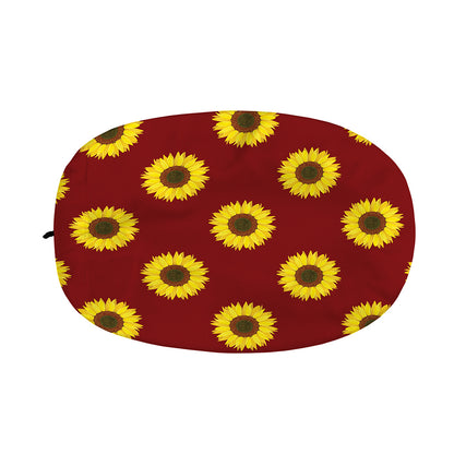 Burgundy Sunflower Pattern Print Car Side Mirror Covers