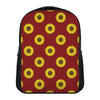 Burgundy Sunflower Pattern Print Casual Backpack