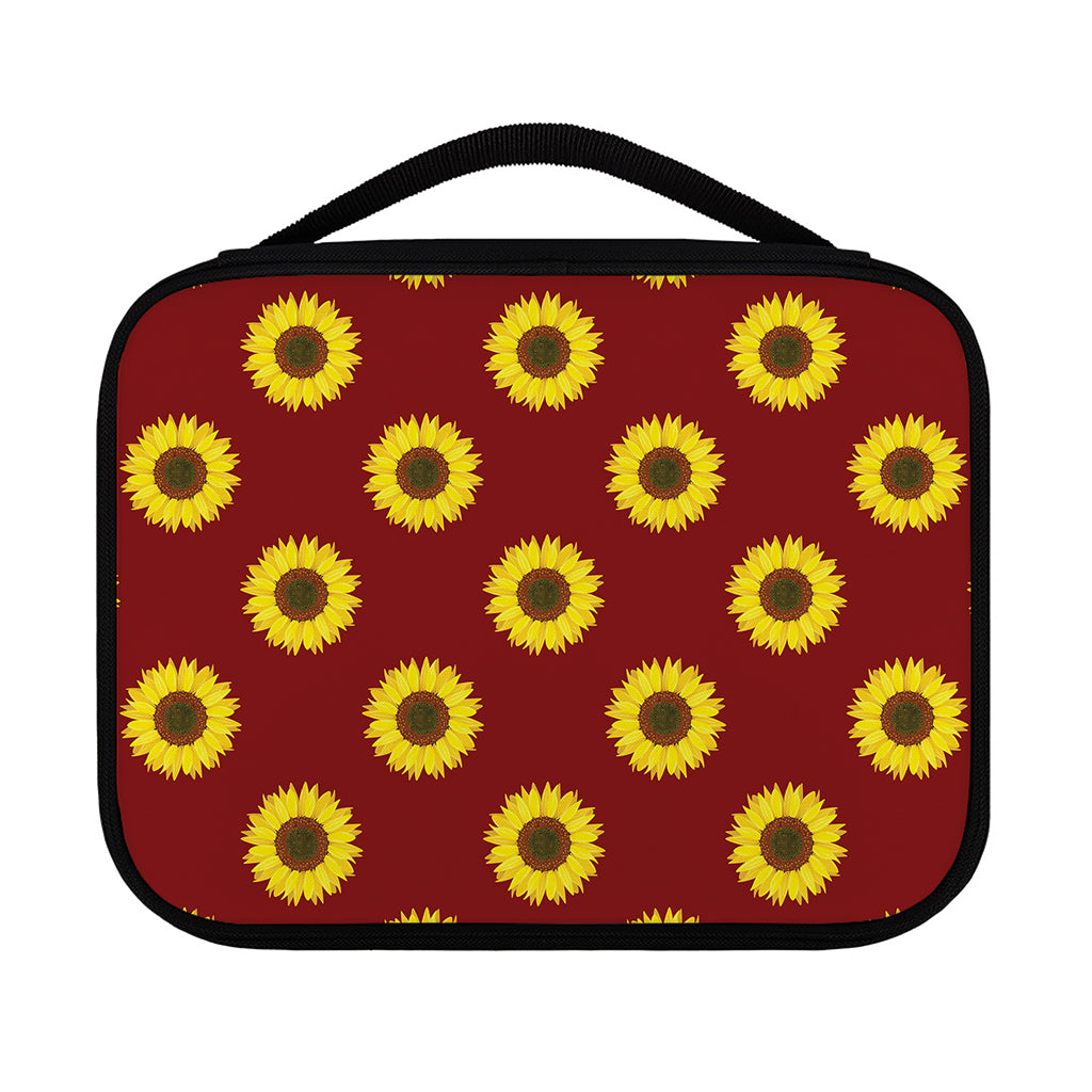Burgundy Sunflower Pattern Print Classic Bible Case