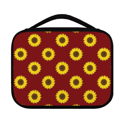 Burgundy Sunflower Pattern Print Classic Bible Case