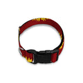 Burgundy Sunflower Pattern Print Dog Collar